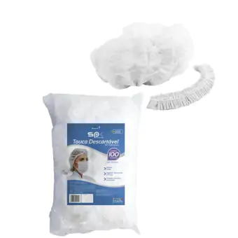 TOUCA DESCARTAVEL SANFONADA BRANCA C/100 UN - SPK