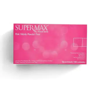 LUVA PROCED NITRILICA SEM PO PINK TAM G - SUPERMAX
