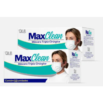 MASCARA CIRURGICA DESCARTAVEL TRIPLA AZUL  C/50 - MAX CLEAN
