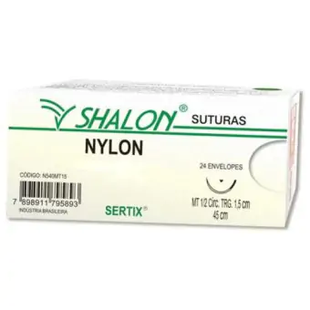 FIO DE SUTURA NYLON 6.0 MT 1/2 AG. 1,5 CM - TRIANGULAR - SHALON