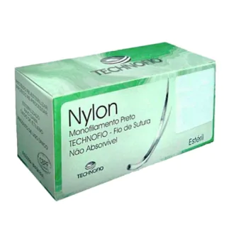 FIO DE SUTURA AGULHADO NYLON 3-0 - 1-2CIRC. - 1,5CM CX COM 24UN - TECHNOFIO