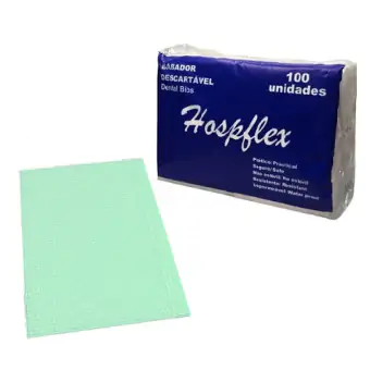 BABADOR IMPERMEAVEL DESCARTAVEL VERDE C/100UN - HOSPEFLEX