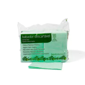 BABADOR IMPERMEAVEL DESCARTAVEL VERDE C/100UN- BIODINAMICA