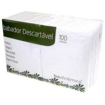 BABADOR IMPERMEAVEL DESCARTAVEL BRANCO C/100UN- BIODINAMICA