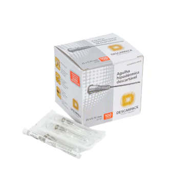 AGULHA DESCARTAVEL HIPODERMICA 25 X 7MM CAIXA-DESCARPACK